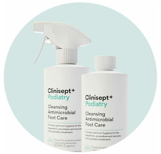 Clinisept+ Podiatry Cleansing Antimicrobial 500ml 2 Bottles (With Pump Spray)